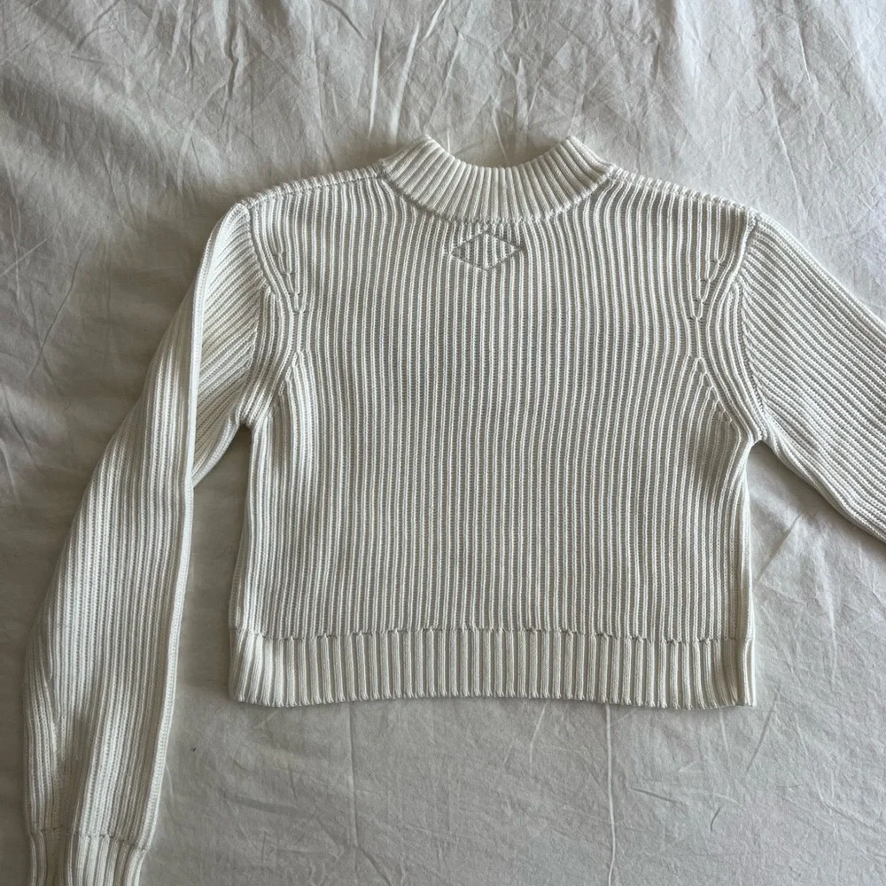 NUDE Project White Ribbed Sweater - Picture 3 of 8